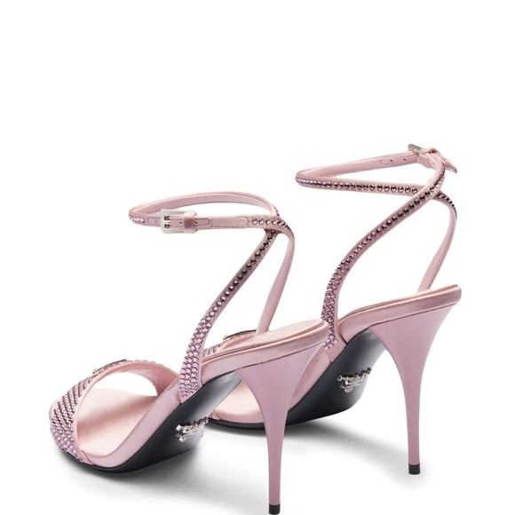 NIB Prada Crystal Embellished Satin Sandals - Picture 4 of 8